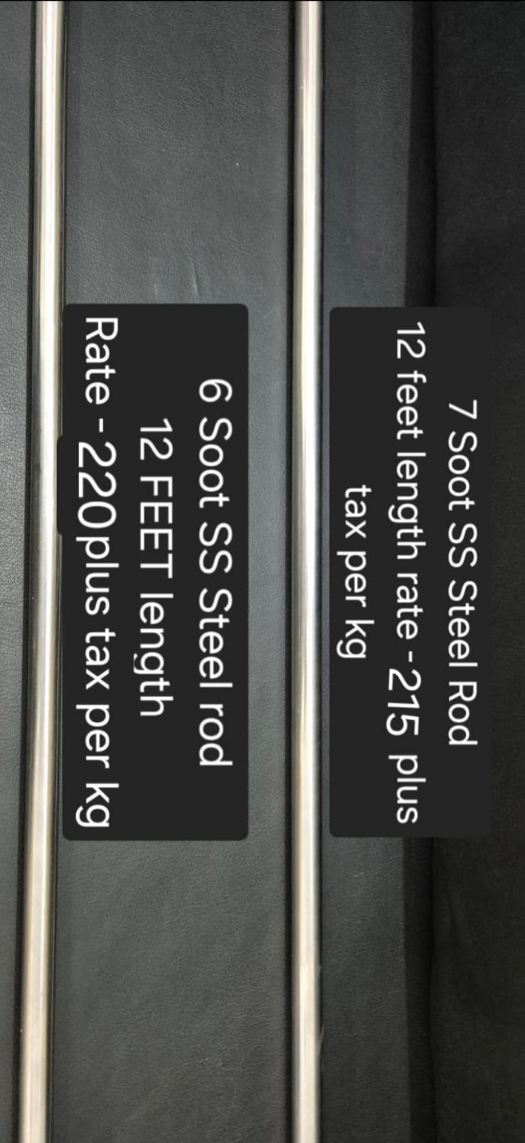 6 Soot SS Steel Rod - 12 Feet